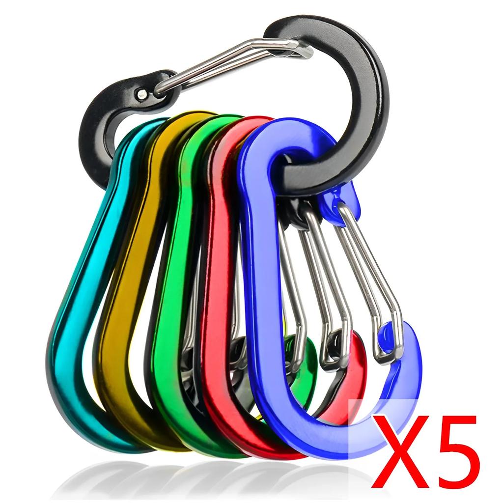 Mini-Karabiner-Schlüsselanhänger Aluminiumlegierung D-Ring Feder-Schnapphaken für Schlüssel Camping Wandern Zubehör