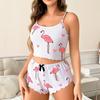 Women's Pajamas Set Sleepwear 2 PCS Short Tank Tops And Shorts White Ventilate Soft Casual Love Printing