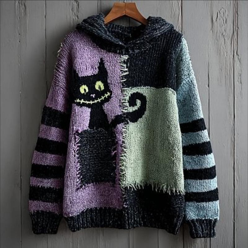 2025 European & American Cross-Border Halloween Loose Hooded Sweatshirt with 3D Print