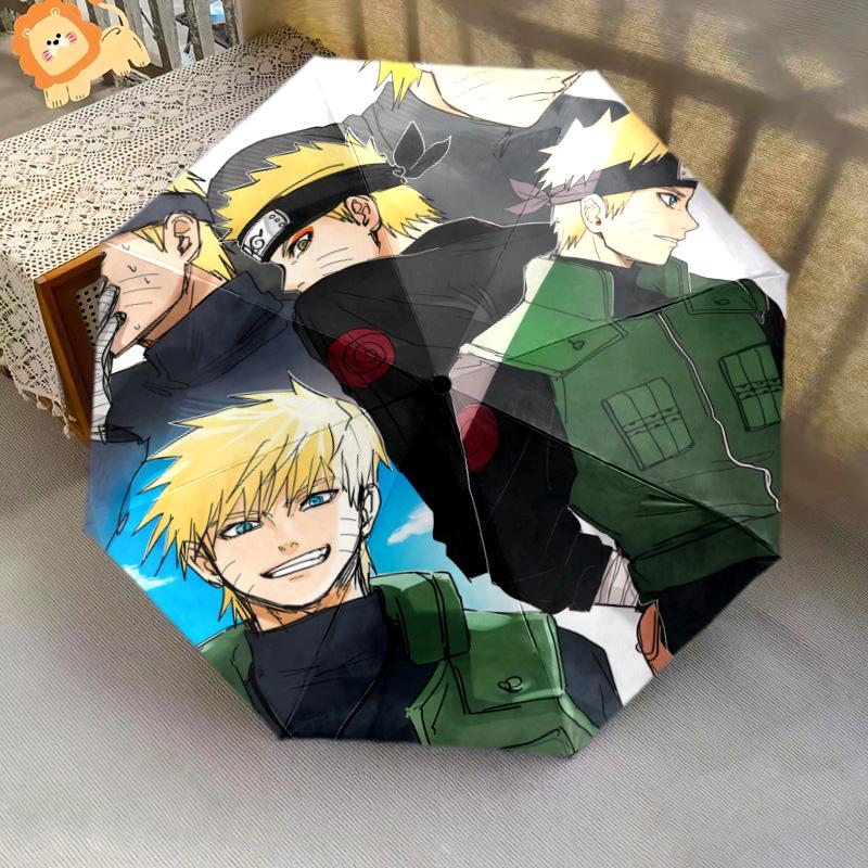 1 PC Automatic Folding Umbrella - Naruto Evolution Pattern Portable Foldable Design With 8 Ribs Christmas Birthday Gifts