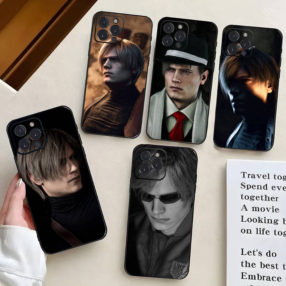 Leon R Resident Kennedy E-Evil 4 Carcasă Telefon Pentru IPhone 17 Air 16 15 14 13 Pro Max 11 12 Capac Negru din Silicon