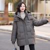 Medium and long thickened hooded down cotton-padded women's jacket Winter new loose warm cotton-padded women's cotton-padded jacket