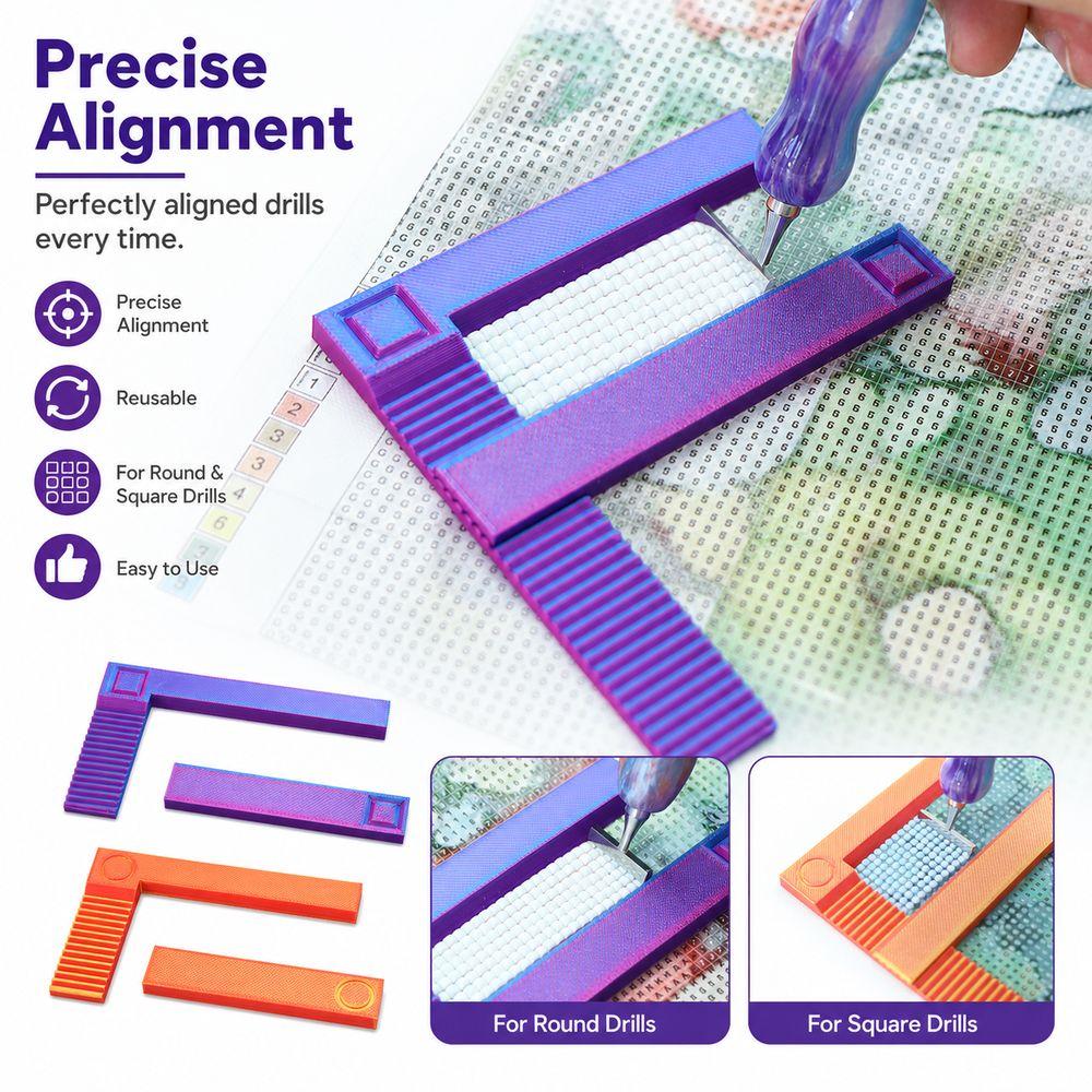 3Pcs Flexible Diamond Art Rulers L-Shape Bead Alignment Guides Diamond Painting