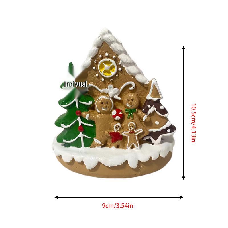 Christmas Gingerbread House Resin Ornament Display Prop & Gift