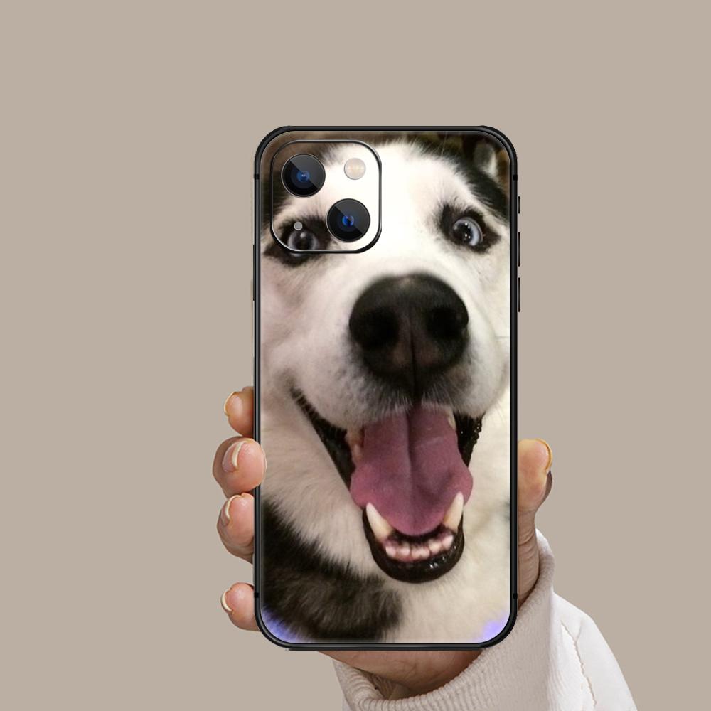 Siberian Husky Cute Dog Phone Case For Iphone Xiaomi Mi Redmi Samsung Galaxy Note S 9 10 11 12 13 22 Pro Max Plus Uitra Black TPU Soft Mini