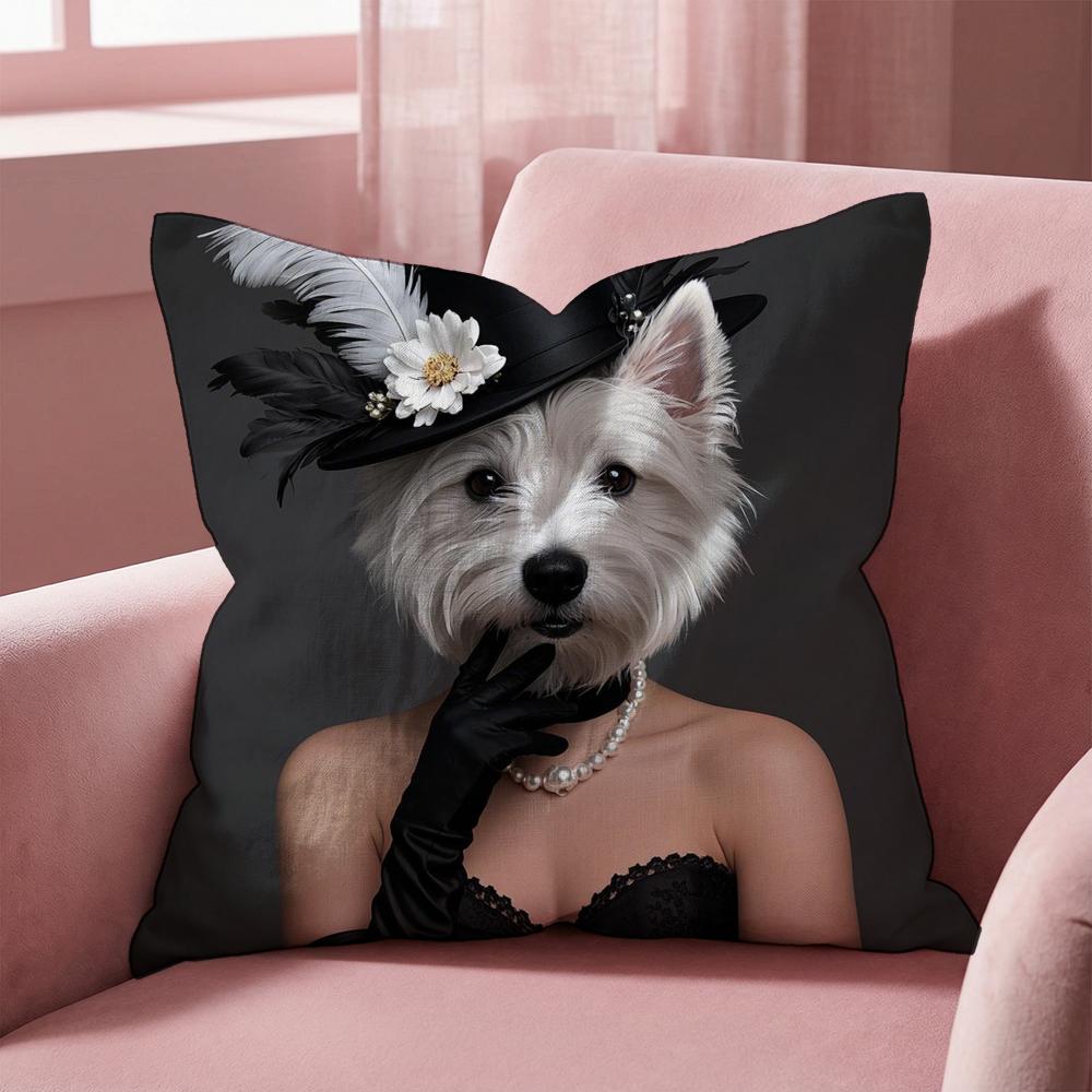West Highland White Terrier Kissenbezug Mehrzweck-Kissenbezug für Zuhause & Auto - Wendbar, Weich & Strapazierfähig für den täglichen Gebrauch