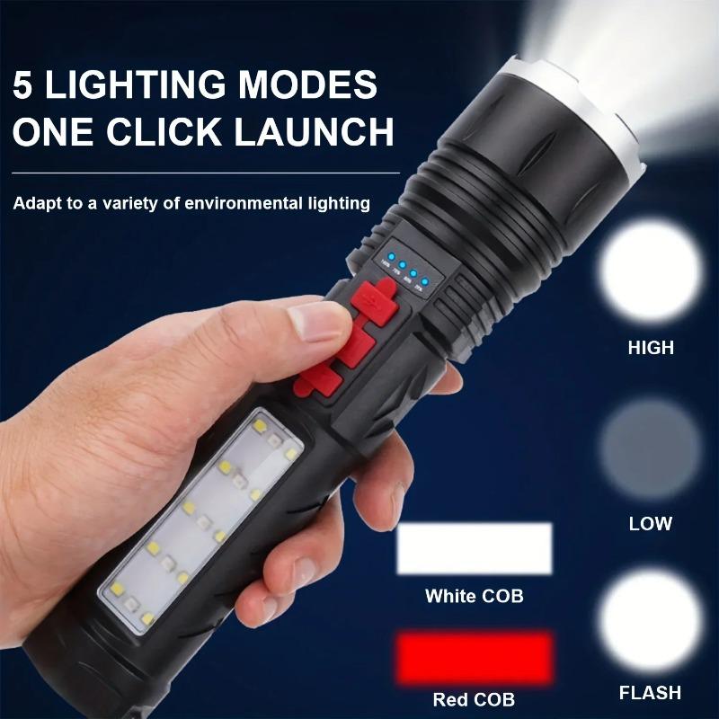 Mini lampe de poche LED Portable à Clip, Zoom télescopique, lampe