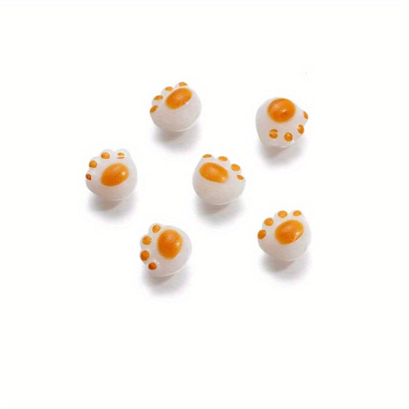 Acrylic Carbon Burned Cat Paw Print Beads for DIY Jewelry & Accessories.