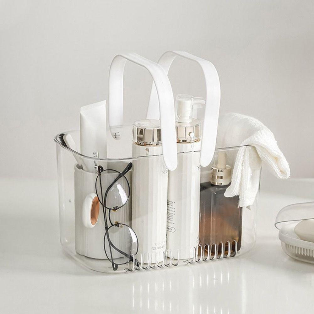 With Transparent Handles Bathroom Storage Basket Portable Swim Basket Fashion Organizing Basket