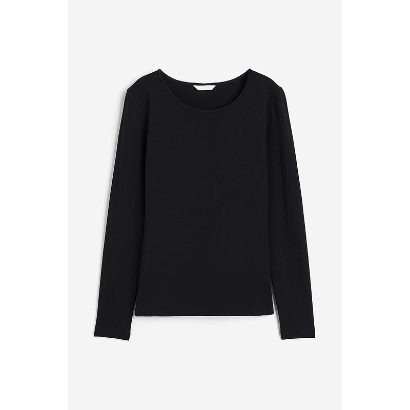 

HM Women s Autumn T-shirt Cotton Crew Neck Casual Base Ride Long Sleeves Jersey Tops 0768931 Black 160/88((S))