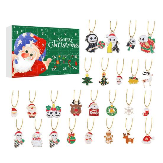

Рождественский снеговик Адвент-календарь 24-дневный обратный отсчет Рождественский подарочный набор 2D мультяшный снеговик подвесные украшения усилитель праздничной атмосферы L