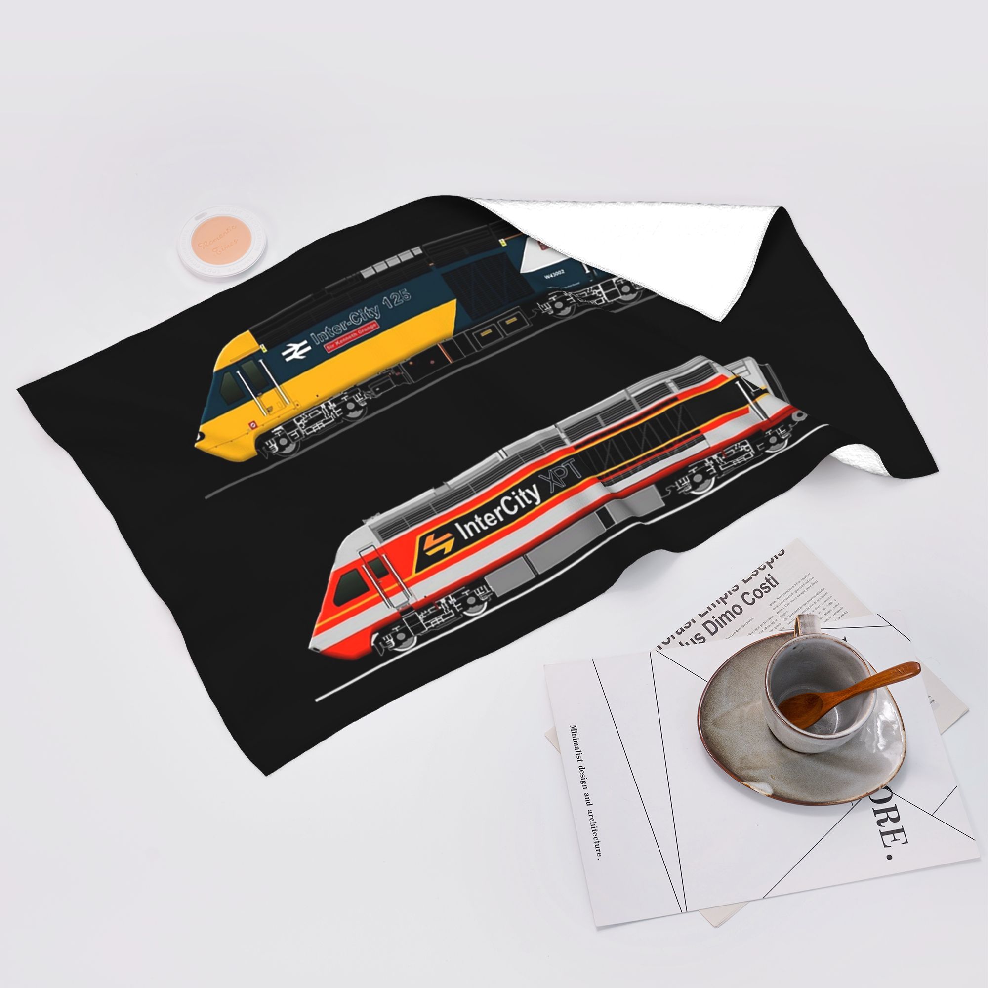 Lang Pattong White Intercity Trains Soft Face Towel Quick Dry Pool Bath Cotton Towels Absorbent
