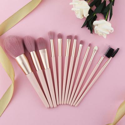 Pennello per fondotinta, pennello per cipria libera, pennello per ombretto, strumenti di bellezza a setole morbide, set completo di 12 pennelli per trucco, set di cosmetici