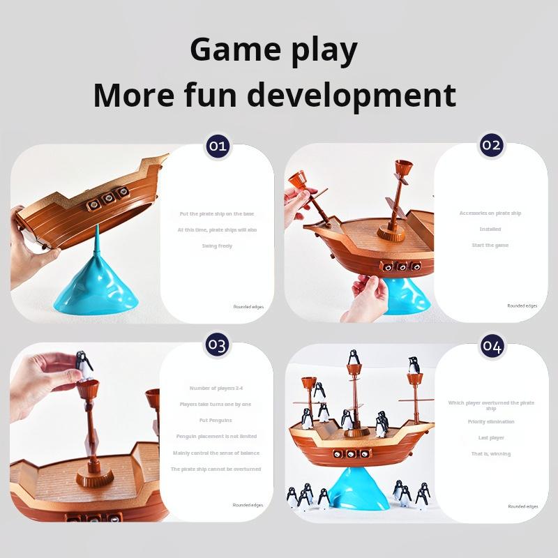 Puzzle Iceberg Penguin Pirate Ship Balance Toys Family And Parent-Child Interaction Children'S Tabletop Games Party Gifts