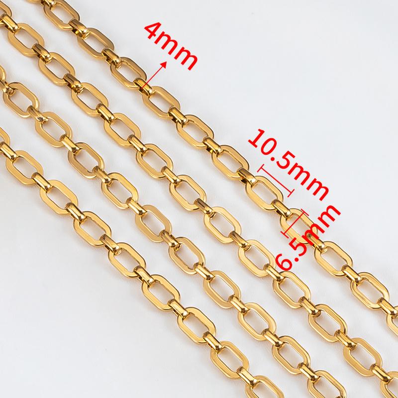 1M Black Plating Stainless Steel Square Rolo Cable Link Chain DIY Men Necklace Bracelet Chains Jewelry Making Supplies No Fade