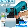 600W 1000ML Electric Cordless Spray Gun Household Paint Sprayer 3 Nozzle Sizes Power Tool