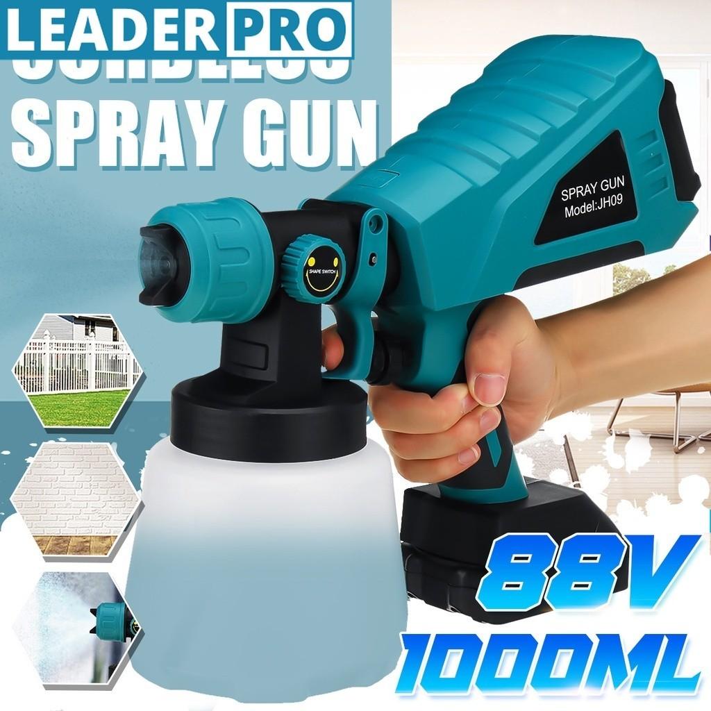 600W 1000ML Pistol de pulverizare electric fără fir, pulverizator de vopsea de uz casnic, 3 dimensiuni de duze, sculă electrică