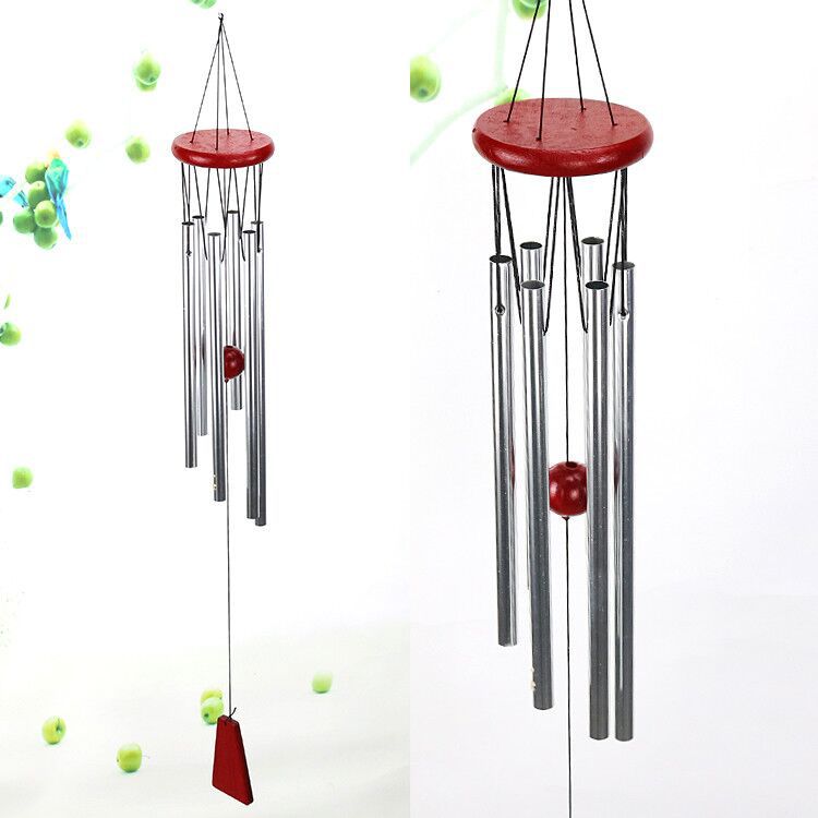Metal Multi-Tube Wind Chime Car Interior Decoration New House Doorbell Ornament Red Wood Wind Chime Pendant