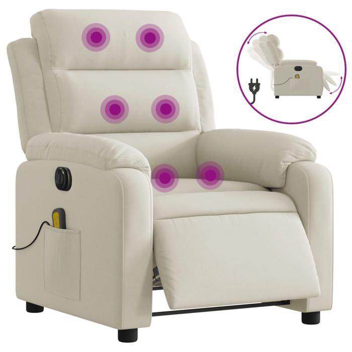 VidaXL Electric Massage Recliner, Relaxation Chair with Adjustable Backrest and Footrest, Salon Seat 3205090