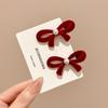 2 Stück Neujahr Rote Schleife Haarspange für Frauen Niedliche Kleine Perle Seitenclip Schleife Haarnadel Mädchen Party Kopfschmuck Haarschmuck