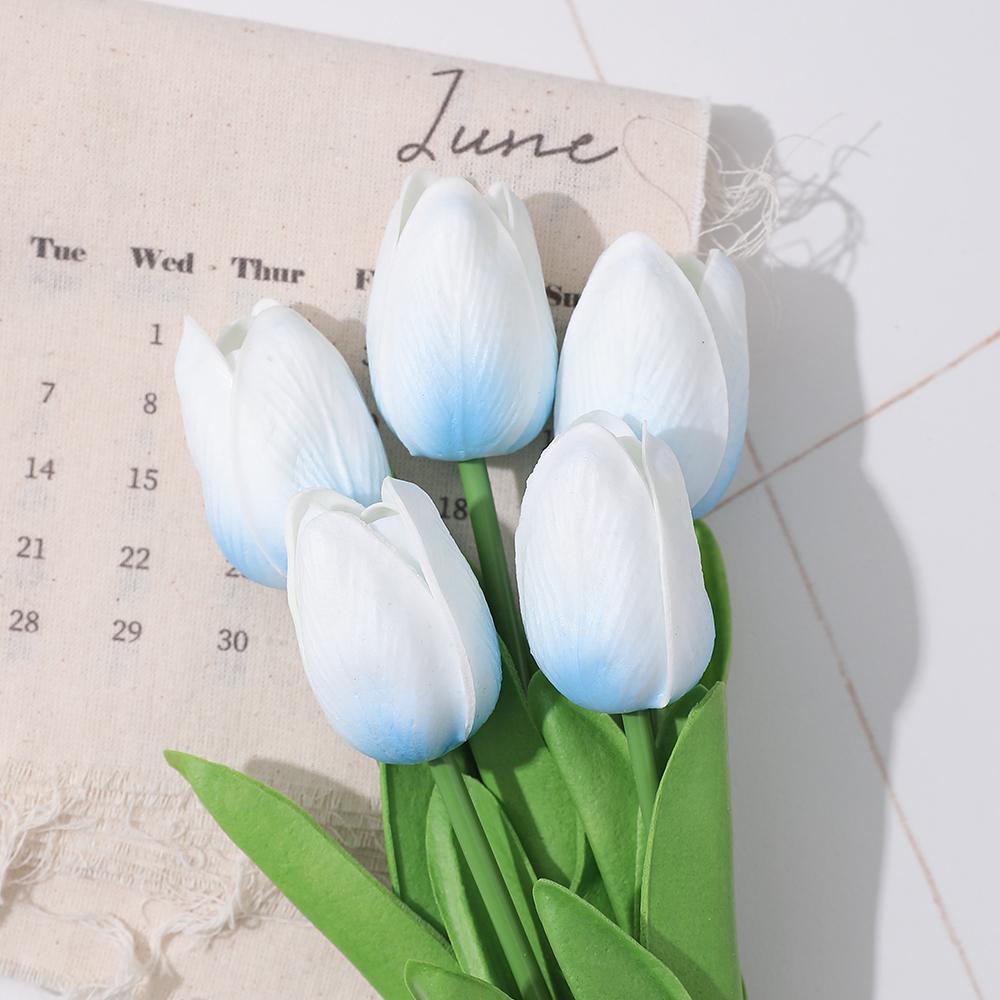 3/5Pcs Tulip Artificial Flowers Bouquet 33CM Fake Flowers for Home Decor Garden Wedding Marriage Decoration Flower Arrangement