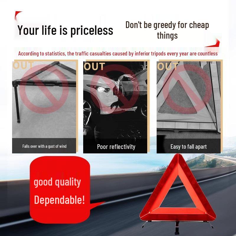 Vehicle Safety Reflective Triangle Warning Sign