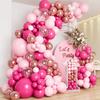 Rose Red Pink Theme Balloon Set Children'S Birthday Opening Anniversary Blue Party Decoration Balloon