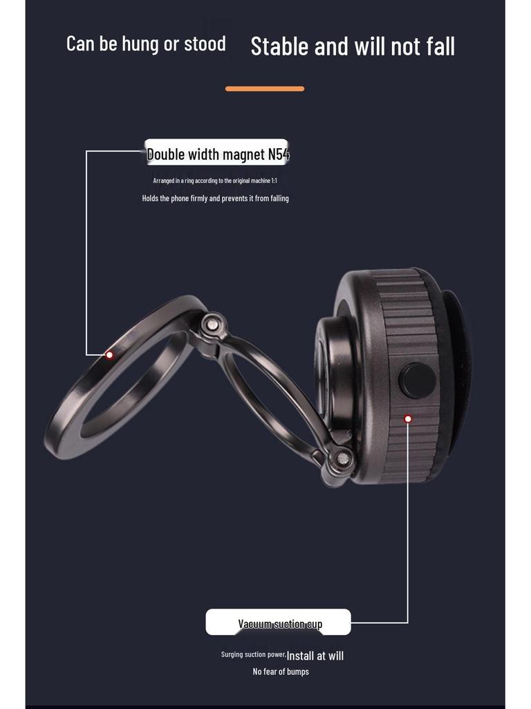 Foldable Magnetic Car Phone Holder with Electric Suction for Navigation Support