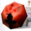 1pc Moonlight Silhouette Automatic Folding Umbrella with 8 Bones, 3-Fold Compact Umbrella, Compact Design On-the-Go Essential, Casual Outdoo