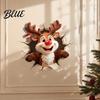 Easy Apply Wall Decals Christmas Reindeer Decal 3D Hole Illusion Red Nose Rudolph Sticker Stickers Peel And Stick Waterproof PVC Decor for Kids Room