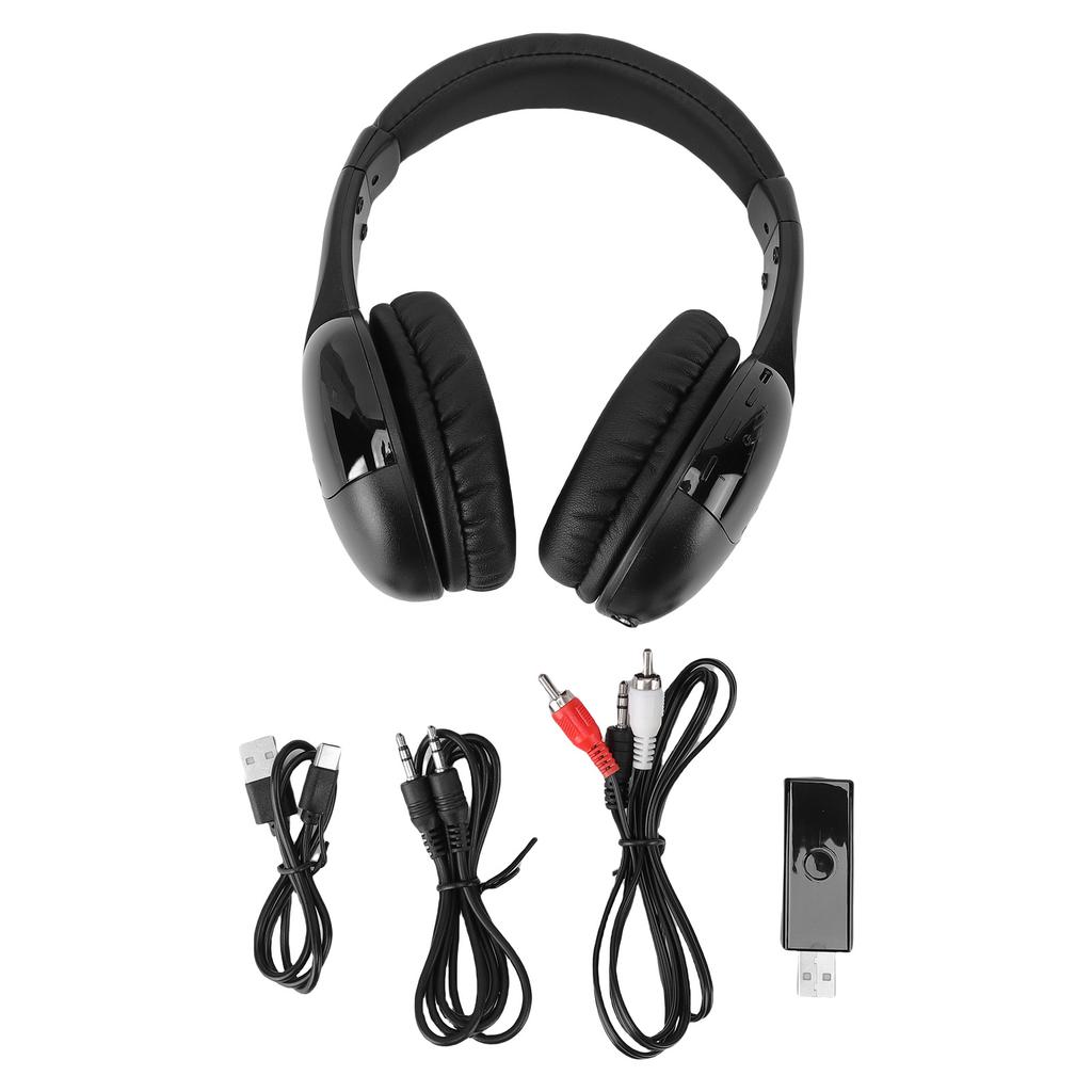 TV Wireless Headphones BT Headset with USB Transmitter Built in Mic Rechargeable Over ear Headphones for Phone Computer