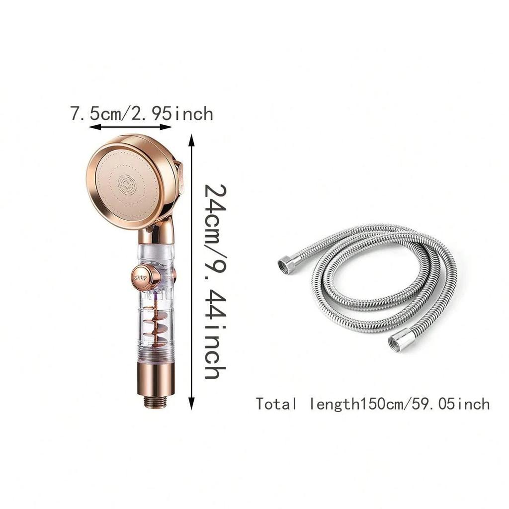 New 3 Modes Handheld Shower Head with Turbo Fan Eco Filter ON/Off Pause Switch Water Saving High Pressure Showerhead Accessories