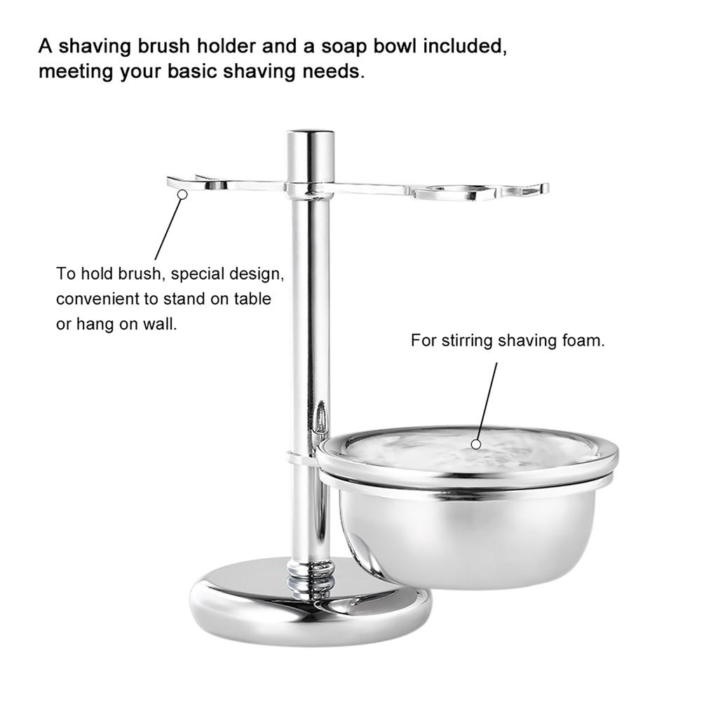 2 in 1 Stainless Steel Shaving Holder for Shaving Razor Brush & Shaving Soap Bowl Men s Shaving Kit Male Shaving Tool