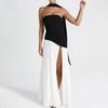 2026 Women's Clothing Fashionable Temperament Pure Color Pleated Split Dress