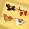 1Pc Horse Brooch New Year Gift Animal Clothing Accessories 2026 Zinc Alloy Cartoon Coforful Zodiac Emblem Sweater Pin