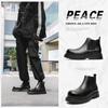 Cigarette Chelsea Boots Men'S Autumn Tooling British High Top Height Increasing Sleeve Martin Boots Platform Short Boots 22723-J