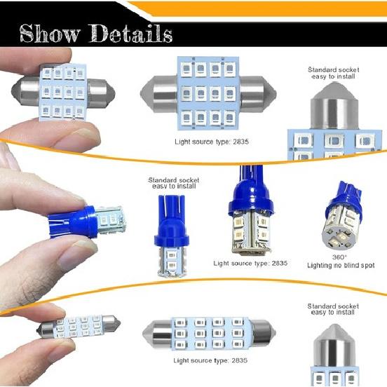 Led Combination Set of 24 Sets, Used for Interior Lights, Indoor Map Dome Lig