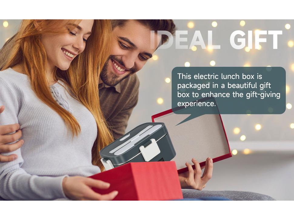 Dual-Use Electric Heating Bento Box for Home & Car - Self-Heating and Insulated.
