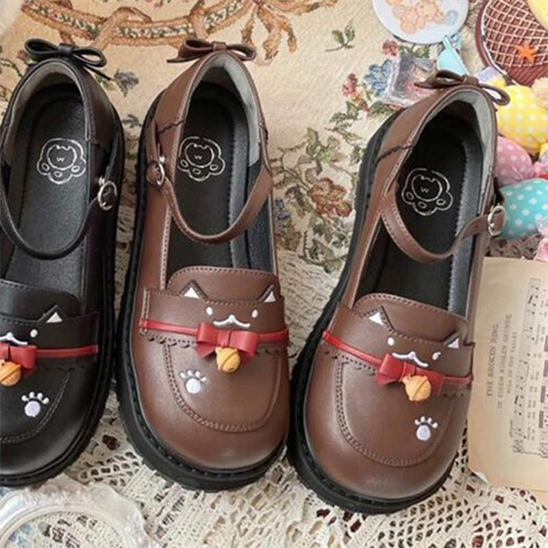 Lucky Cat Lucky Lolita Round Head Japanese Lolita Flat Women's Shoes 2025 Spring and Autumn New Retro Jk Single Shoes