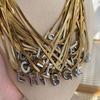 Titanium Steel Snake Bone Chain 26-Letter A-Z Initial Pendant Necklace Alphabet Choker Jewelry Holiday Gift For Women