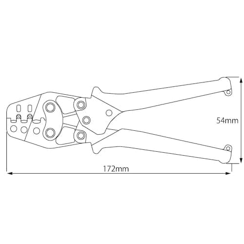 Lobtex Crimping Tool, Mini Crimping Tool AK1MA2, 172mm