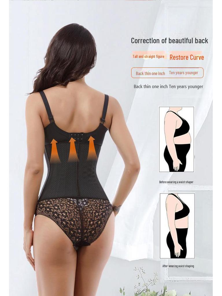 Gaine de Taille en Latex avec 25 Baleines en Acier - Ceinture Abdominale de Sport Respirante pour Femmes