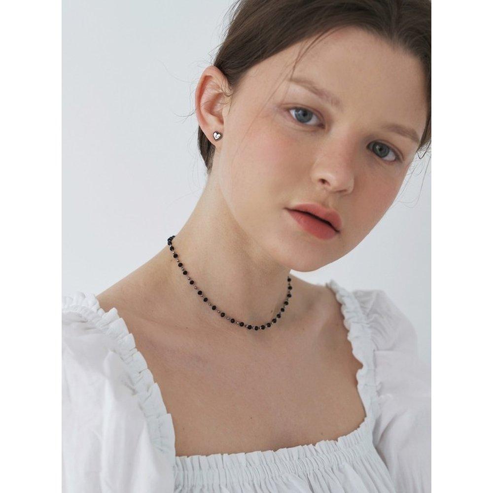 [Surgical] Ball & Black Crystal Choker