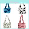 Cute Fluffy Shoulder Bag With Heart Pattern For Girls Daily Use