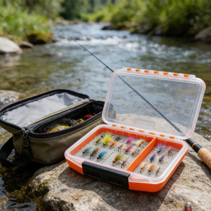 Spoon Hook Baits Organizers Tray Flying Fishing Tackle Waterproof Fly Storage Box Fishing Tackle Box with Sponge Pad