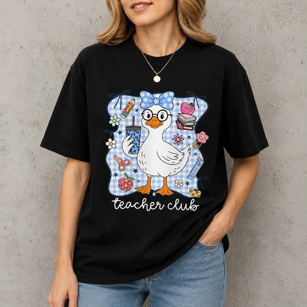 Teacher Club T Shirt Cute Duck Teacher Gift Back to School Unisex T-shirt 2026