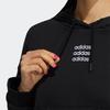 Adidas Neo Logo Print Cropped Sports Hoodie Women Tops Black GP5591