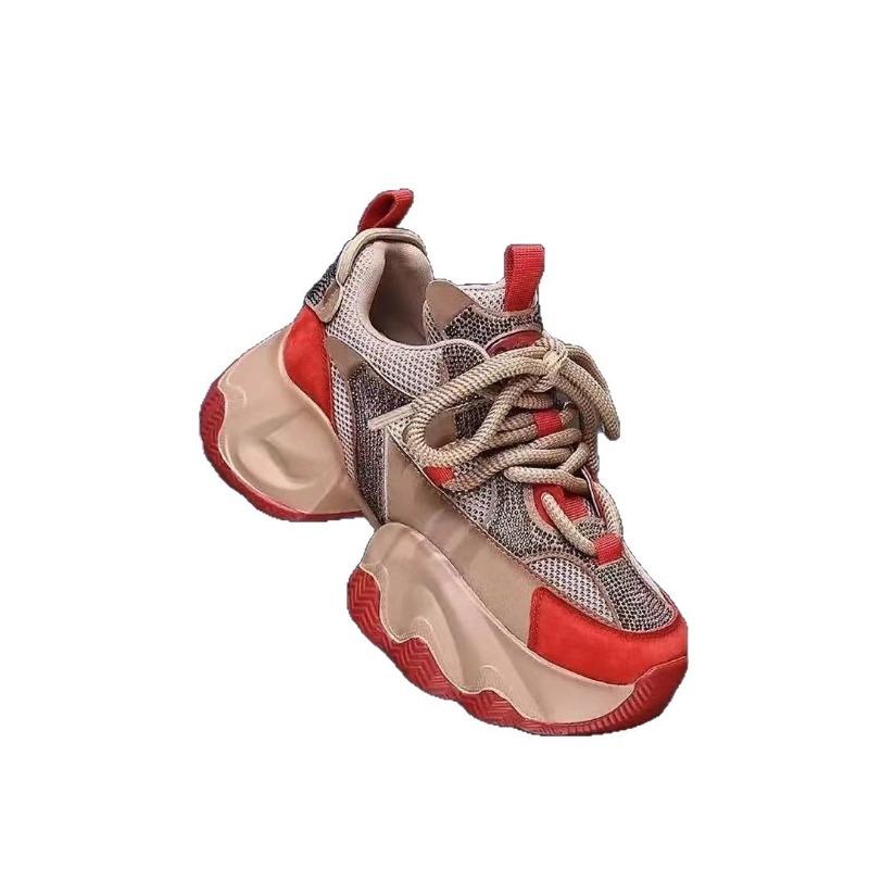 Summer Thick-soled Dad Shoes Women's Breathable Mesh Lace-up Casual Sports Shoes