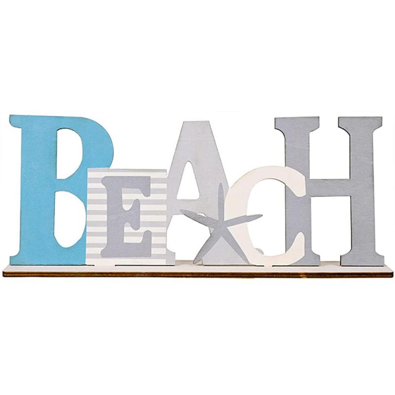 Nautical  Ornament Wooden Mediterranean-style Boat Rudder Fish Letter Decor Printing Ornaments