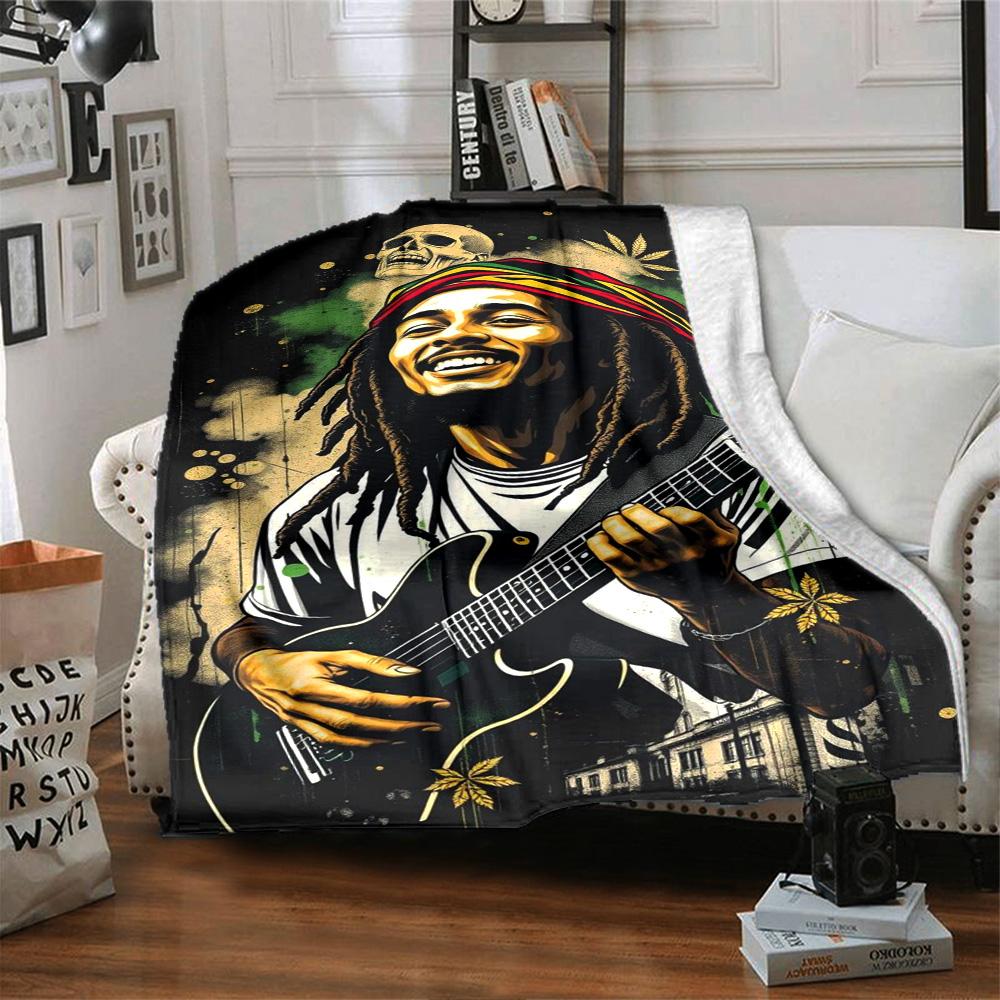 Bob Marley Blanket Soft Warm Cozy Great for Bed Couch Office Chair for All Seasons Modern Perfect Gift for Relatives and Friends